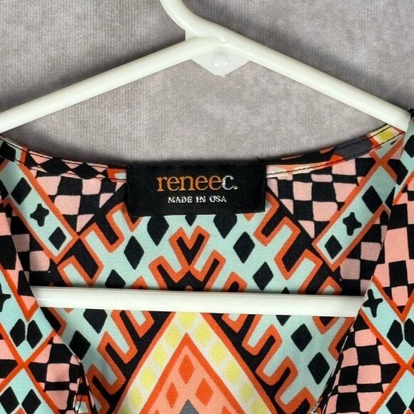 Renee C. Geometric Tribal Sleeveless Blouse – Size Large, Made in USA - Picture 2 of 6